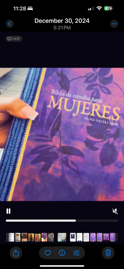 RVR 1960 Biblia de Estudio para Mujeres, Azul Floreado