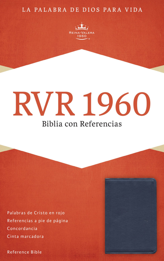 RVR 1960 Biblia Letra Grande Tamaño Manual con Referencias, Azul Zafiro (Piel Imitada)